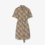 Check Cotton Shirt Dress