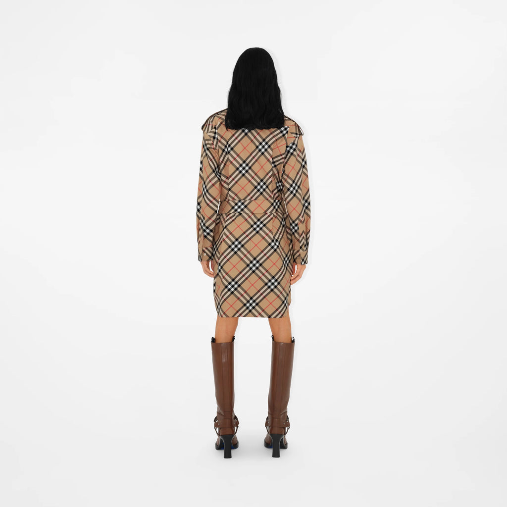 Check Cotton Shirt Dress