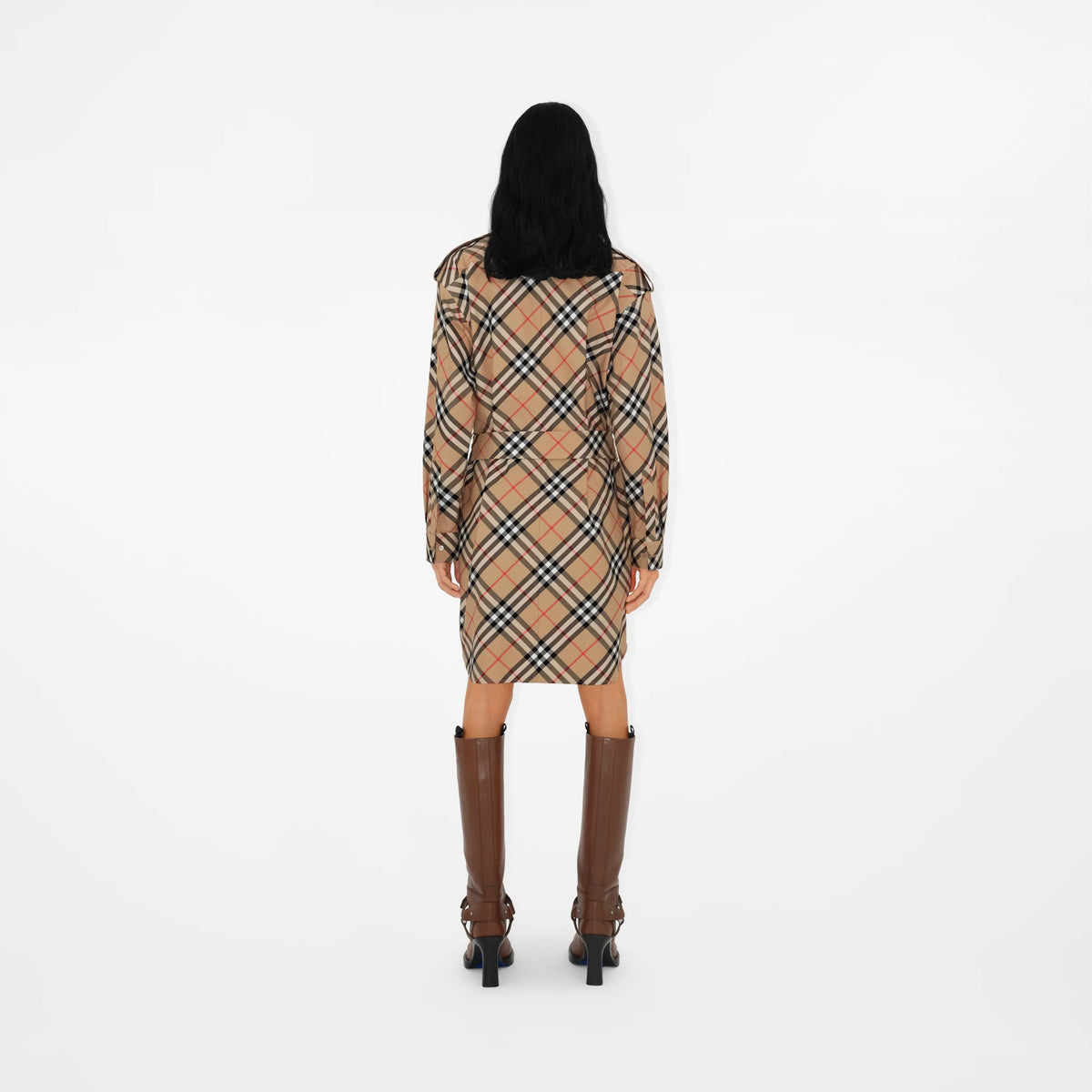 Check Cotton Shirt Dress