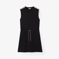 Check Trim Cotton Jersey Dress