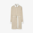 Striped Silk Poplin Shirt Dress