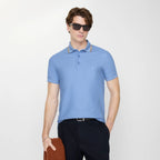 Check Trim Cotton Polo Shirt RUNWAY DELUXE