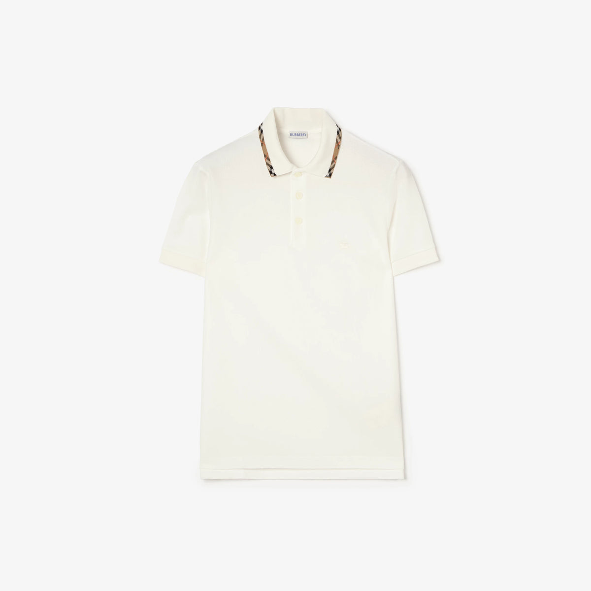Check Trim Cotton Polo Shirt RUNWAY DELUXE