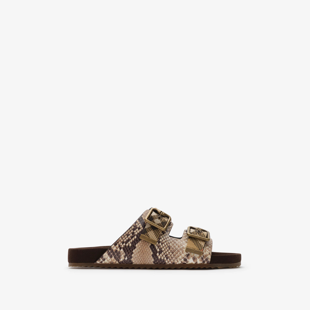 Python-print Leather Urchin Sandals RUNWAY DELUXE