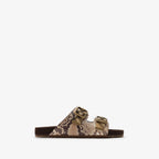 Python-print Leather Urchin Sandals RUNWAY DELUXE