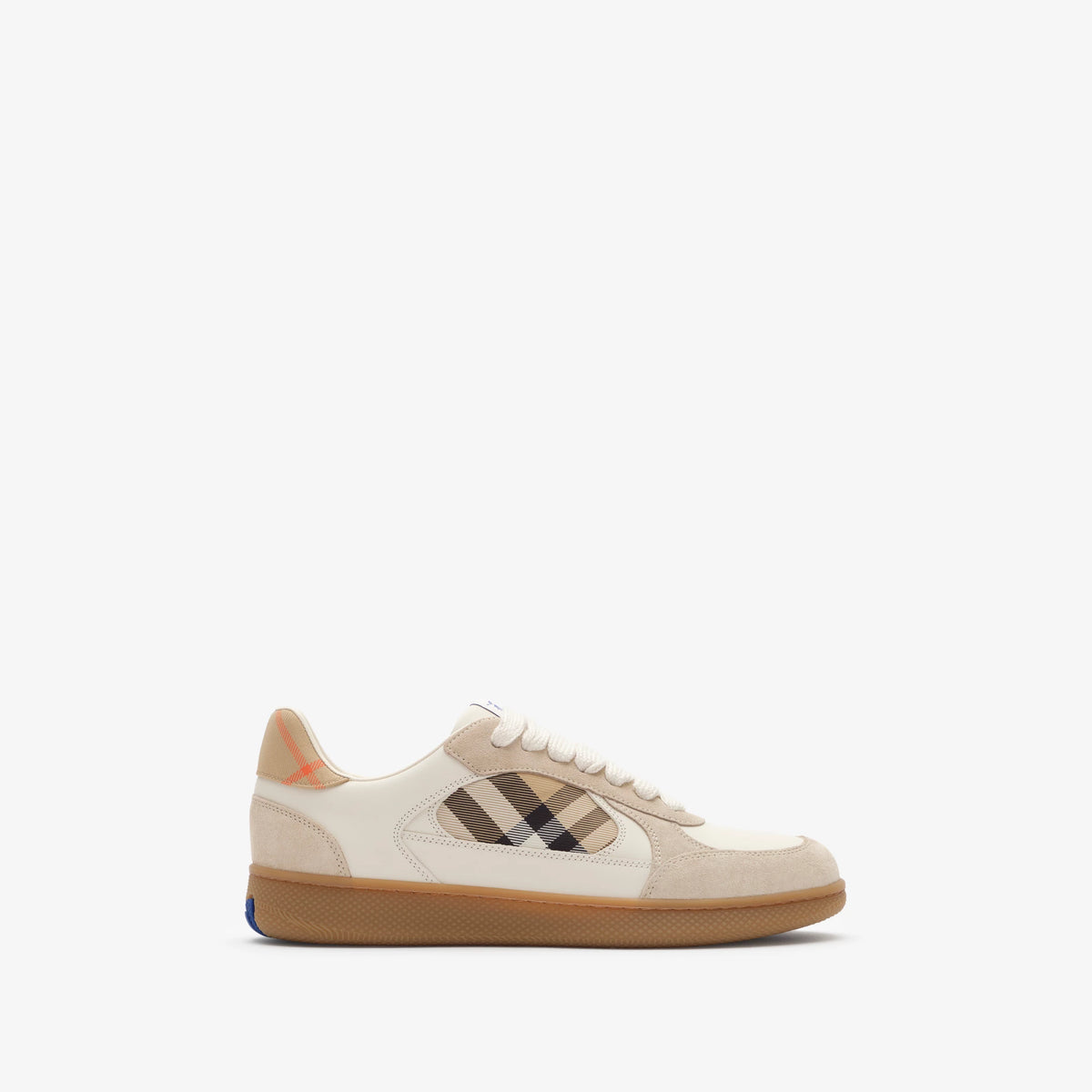Leather, Suede and Check Terrace Sneakers