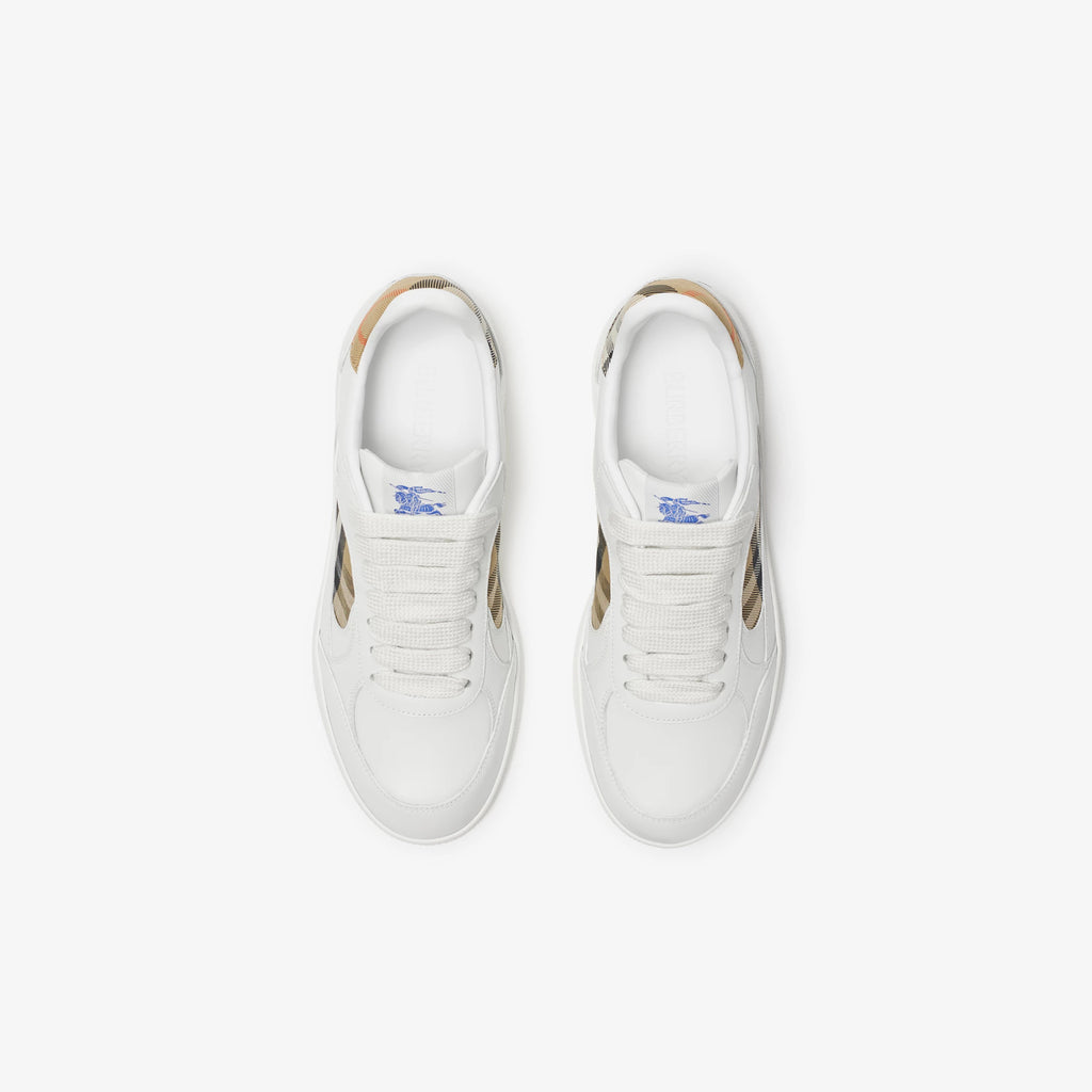 Leather and Check Terrace Sneakers