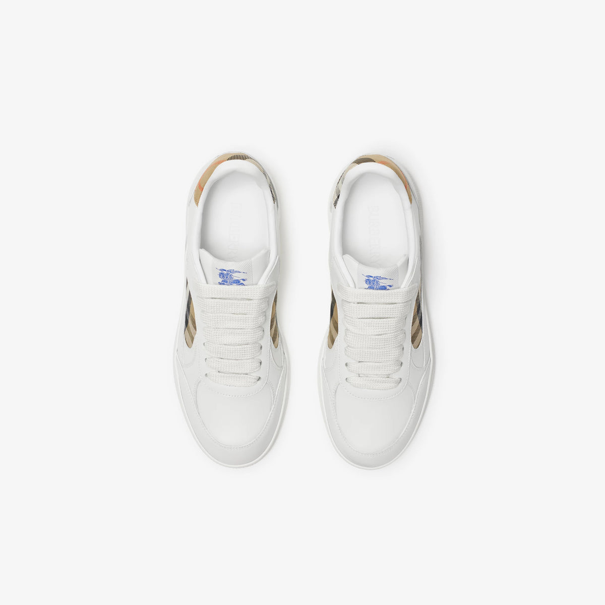 Leather and Check Terrace Sneakers
