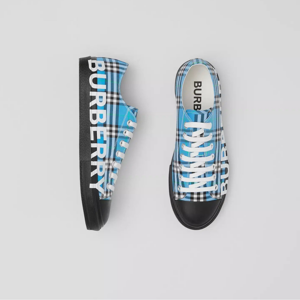 Burberry Logo Print Two-Tone Gabardine Sneaker