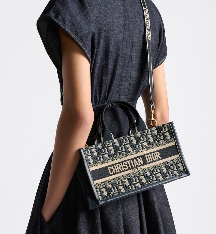East-West Dior Book Tote with strap