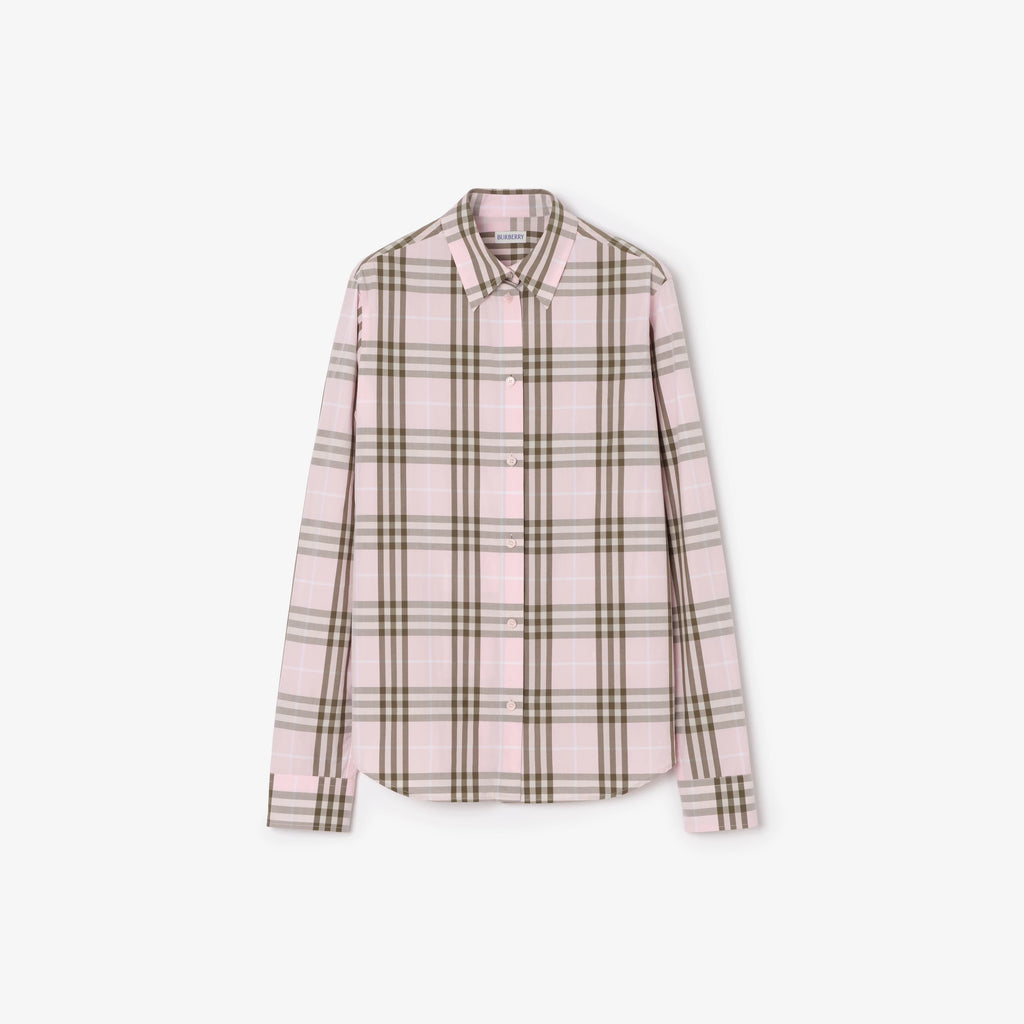 Classic Fit Check Cotton ShirtPrice undefined Mallow pink RUNWAY DELUXE