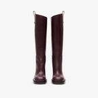 Leather Cavalier Heel Boots