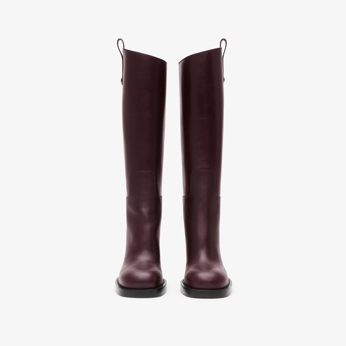 Leather Cavalier Heel Boots