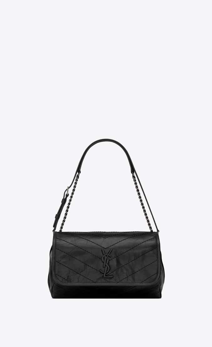 Saint Laurent Niki Large Shopping Bag in Crinkled Vintage Leather