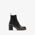 Leather Gravel Heel Chelsea Boots