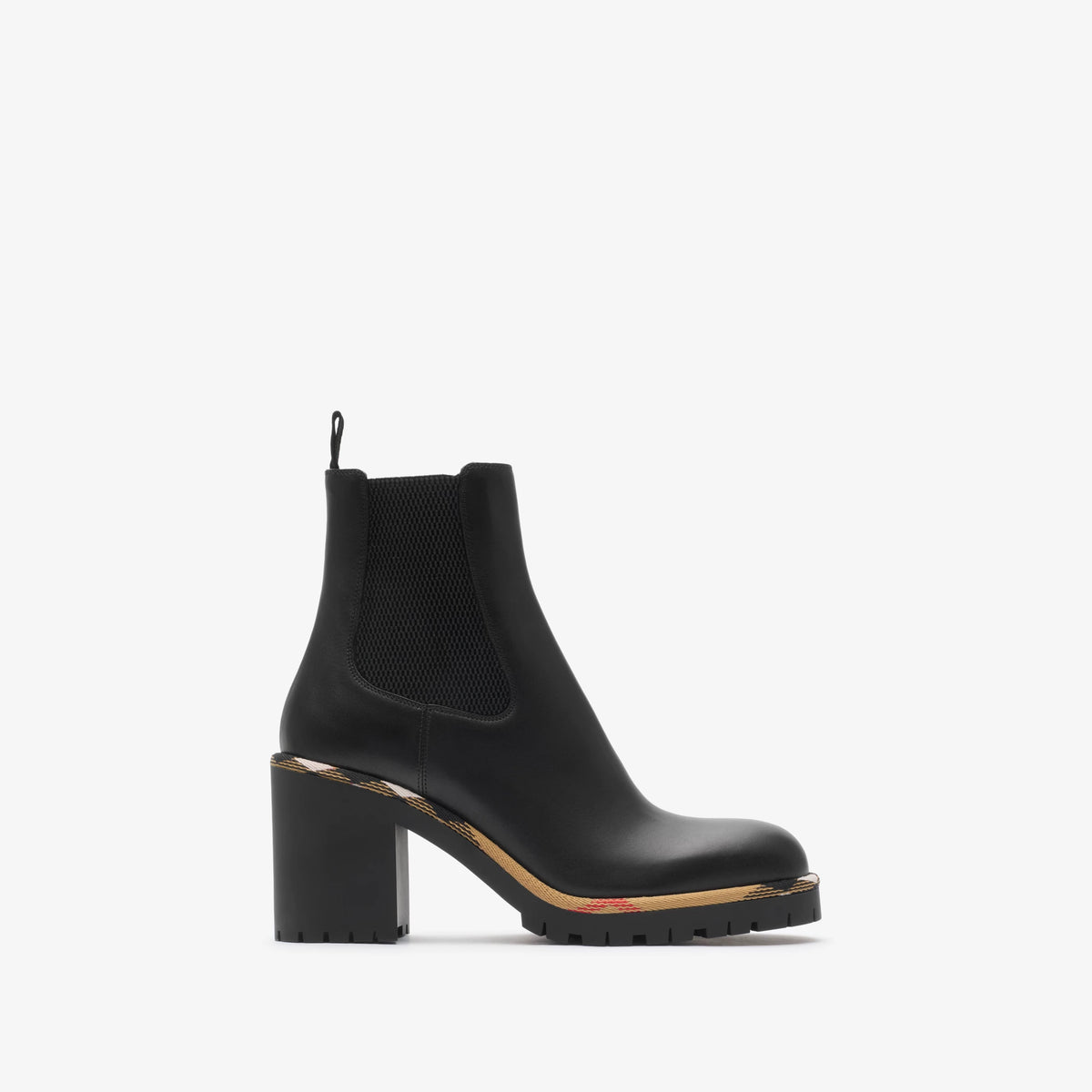 Leather Gravel Heel Chelsea Boots