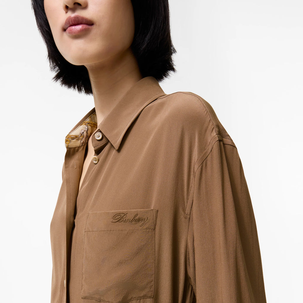 Silk Crepe de Chine Shirt Dress