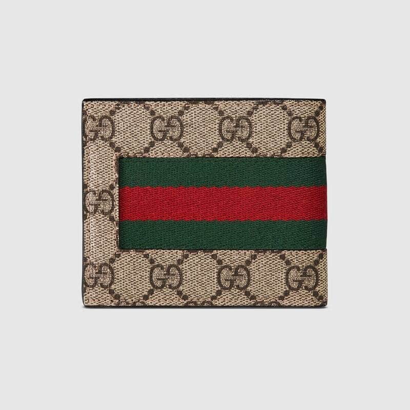 Gucci Web with Bee Embroidery Wallet