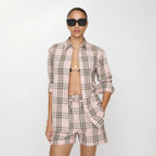 Classic Fit Check Cotton ShirtPrice undefined Mallow pink RUNWAY DELUXE