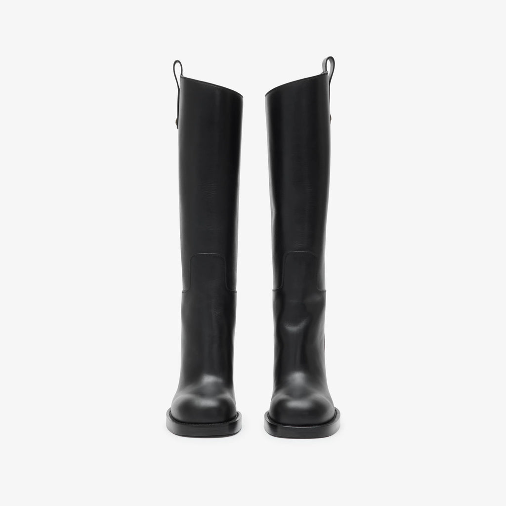 Leather Cavalier Heel Boots
