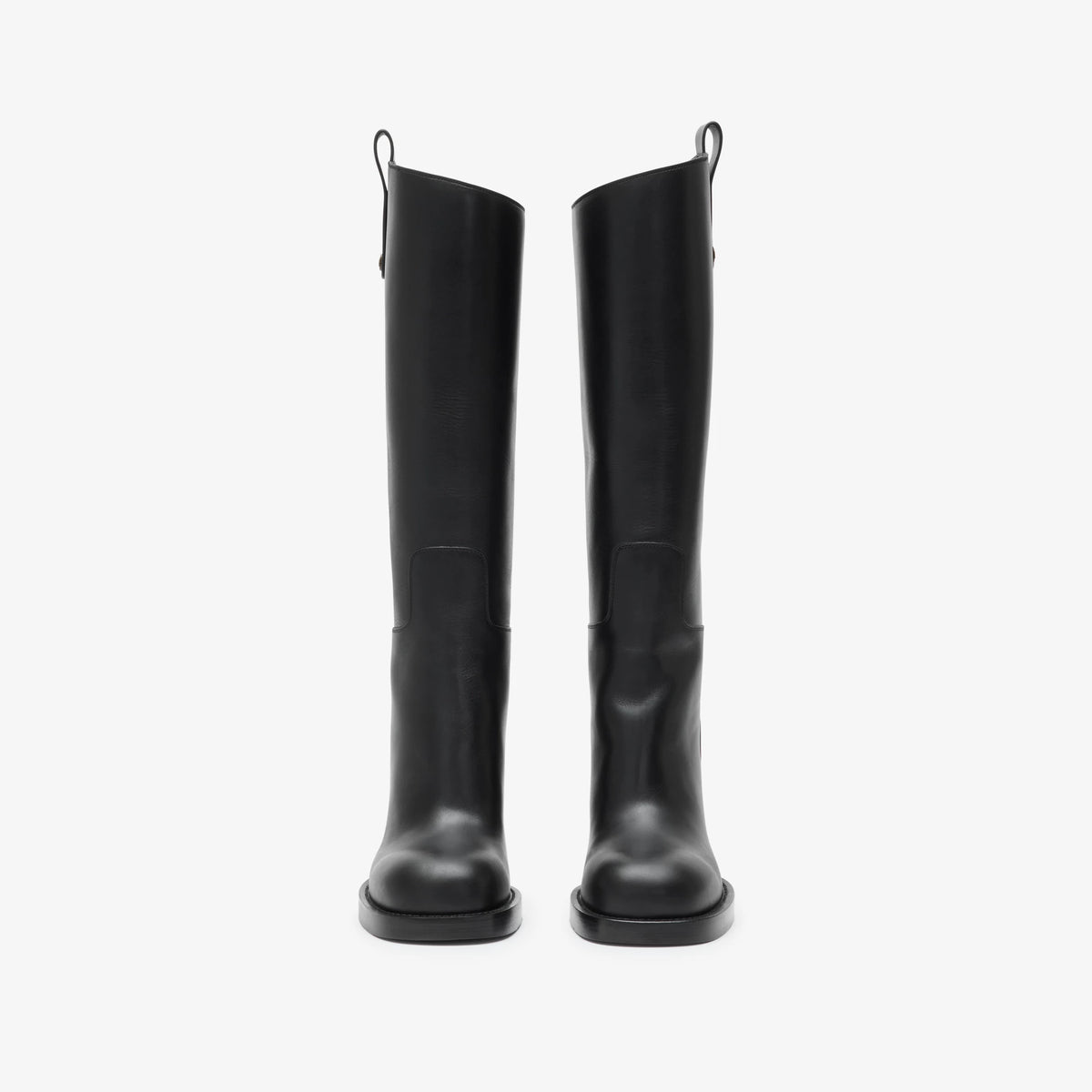 Leather Cavalier Heel Boots