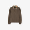 Long-sleeve Check Collar Cotton Polo Shirt RUNWAY DELUXE