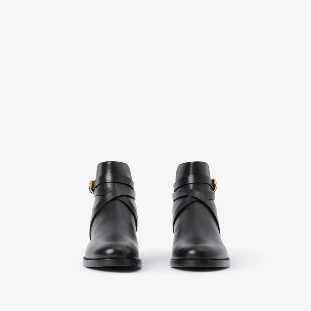 Check and Leather Boots