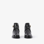 Check and Leather Boots