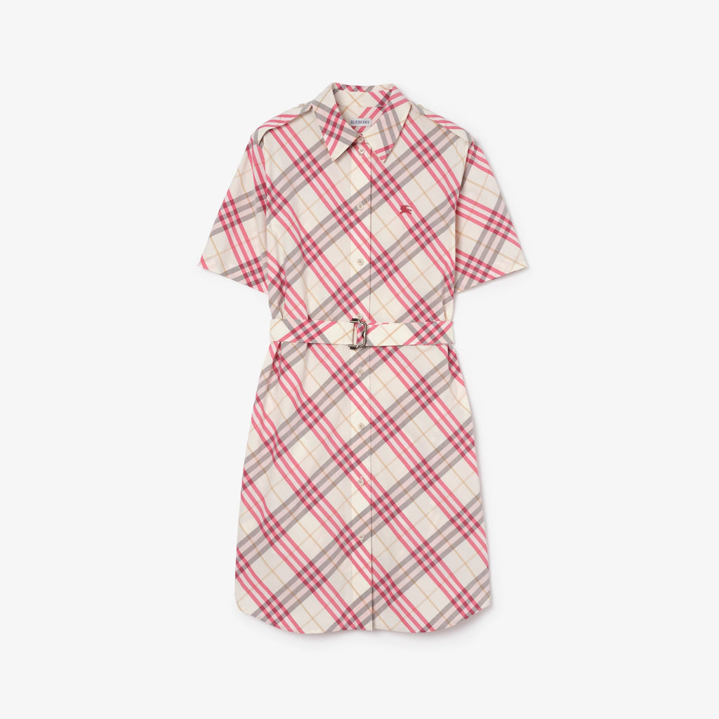 Check Cotton Shirt Dress