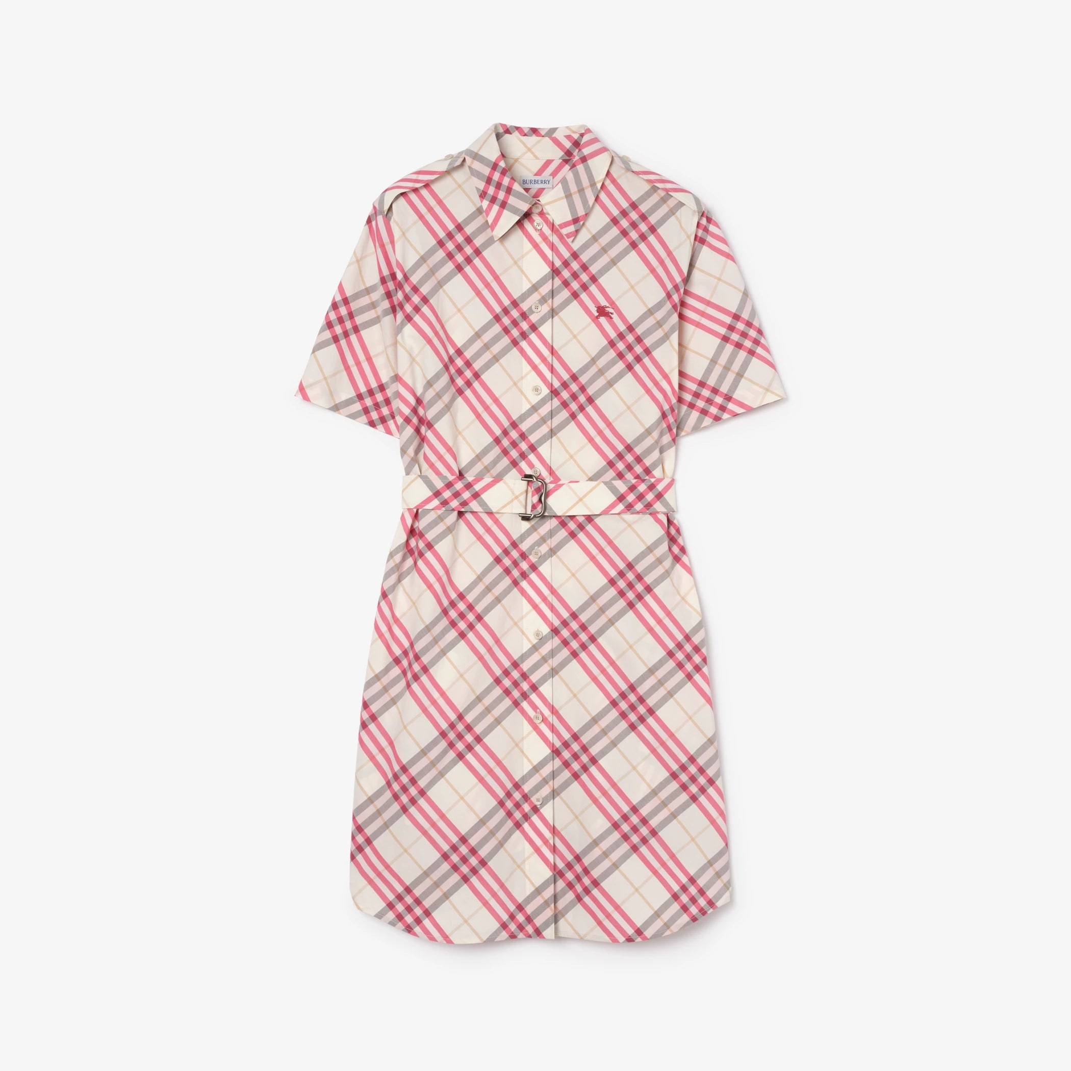 Check Cotton Shirt Dress