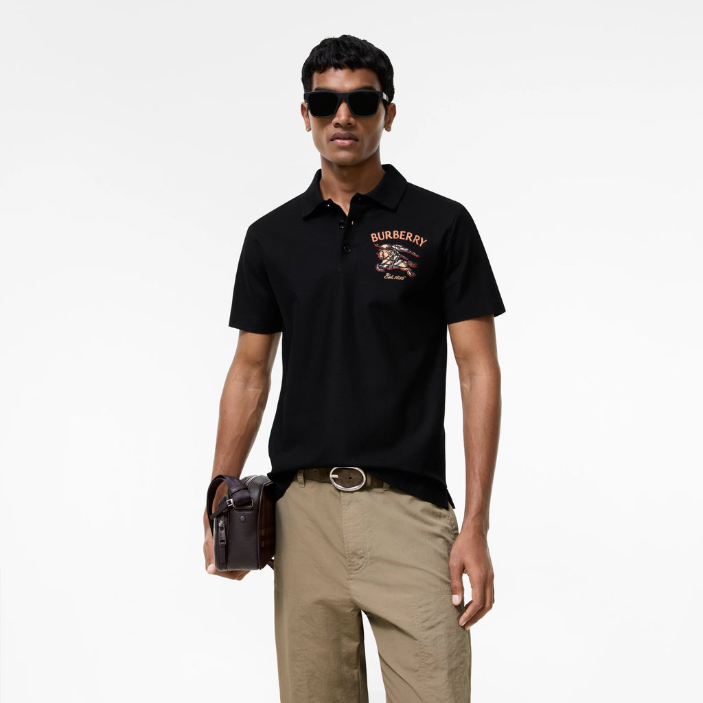 Knight Check Cotton Polo Shirt RUNWAY DELUXE