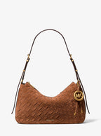 Nolita Medium Hand-Woven Suede Shoulder Bag RUNWAY DELUXE