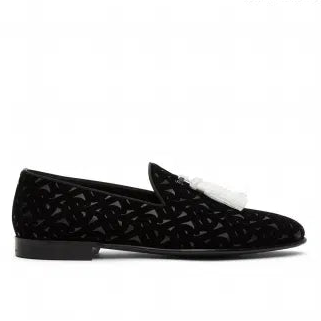 Burberry Black Velvet Flavio Tassel Loafer