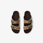 Python-print Leather Urchin Sandals RUNWAY DELUXE