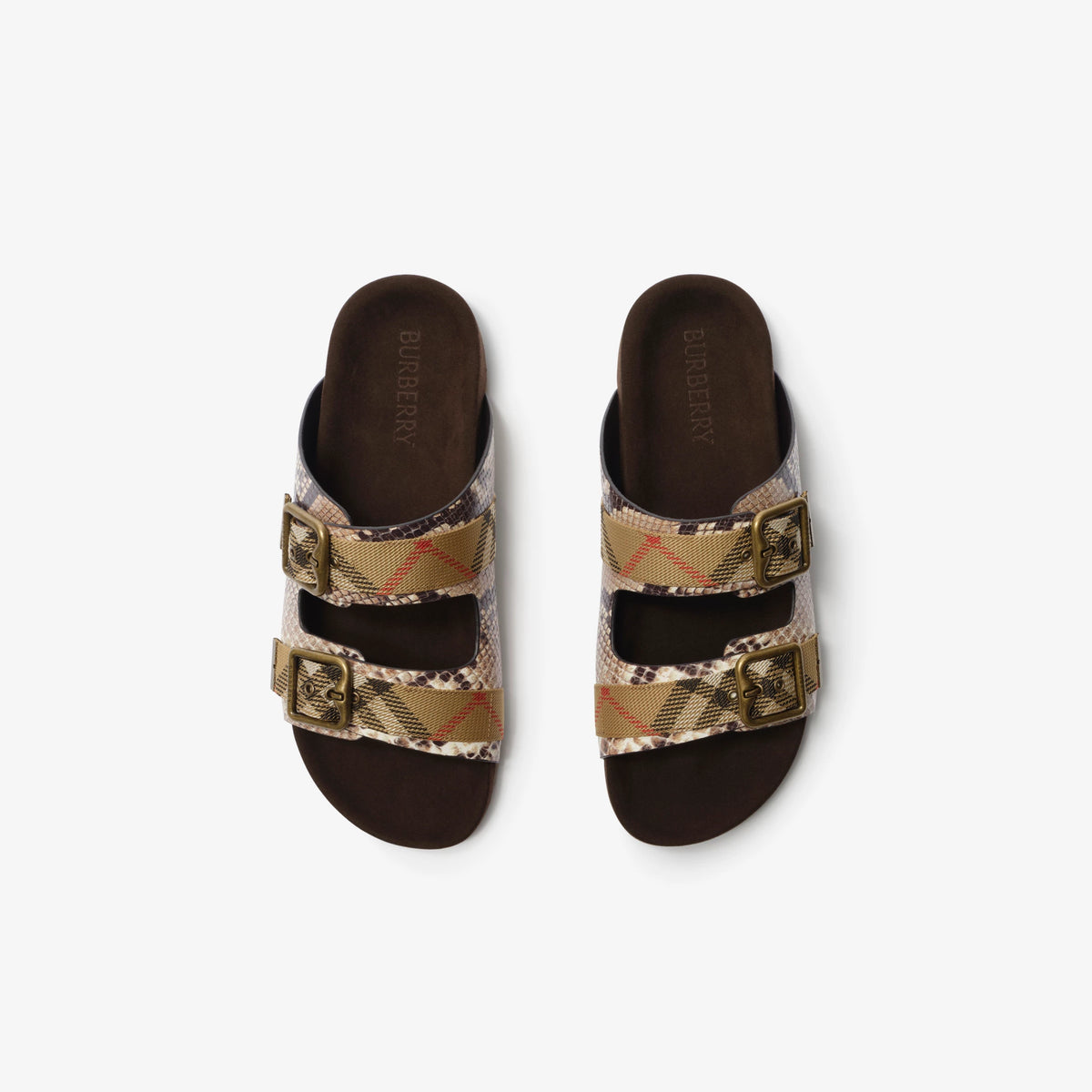 Python-print Leather Urchin Sandals RUNWAY DELUXE
