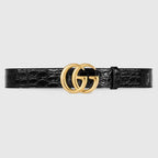 GG Marmont caiman belt with shiny buckle