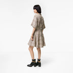 Check Linen Blend Dress