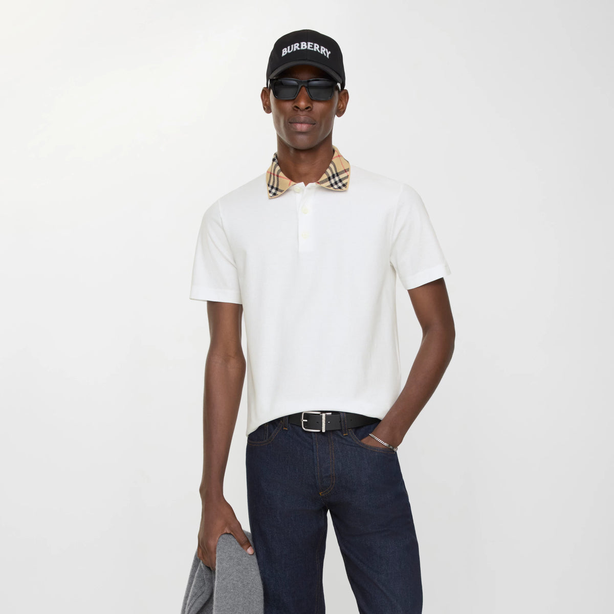 Check Collar Cotton Polo Shirt RUNWAY DELUXE