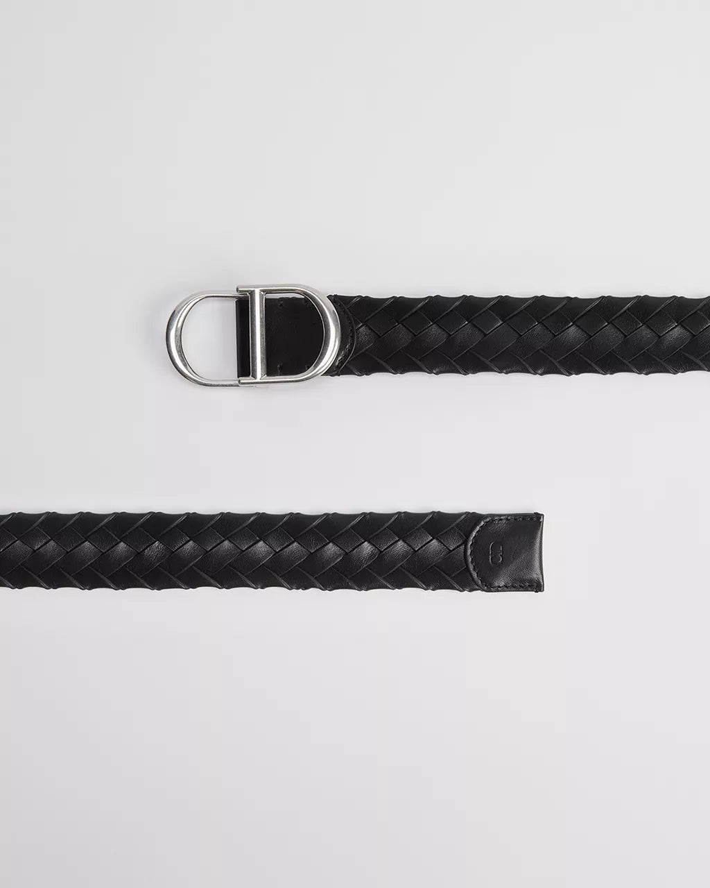 CD Belt Black Woven Taurillon Leather, 35 MM RUNWAY DELUXE
