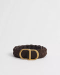 CD Belt Brown Braided Suede Calfskin, 35 MM RUNWAY DELUXE