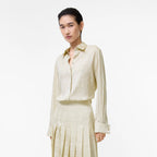 Classic Fit Check Silk ShirtPrice undefined Runway Champagne white RUNWAY DELUXE