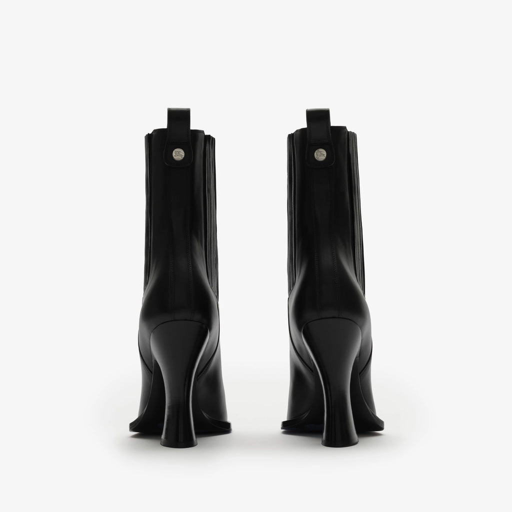 Leather Pillar Ankle Boots