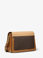 MICHAEL KORS Jessie Medium Logo and Leather Shoulder Bag