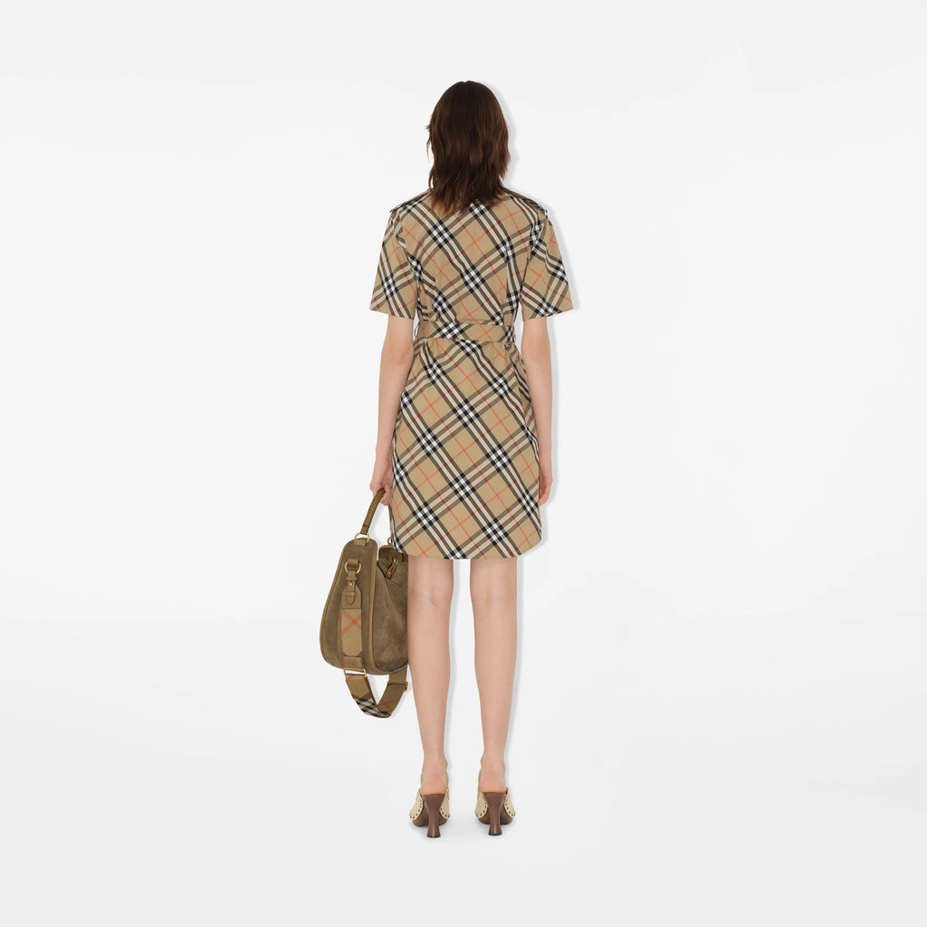 Check Cotton Shirt Dress