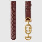 Leather belt with Interlocking G Horsebit