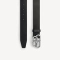 Bb Large Belt in Black BB Large Belt in black calfskin, aged-silver hardware RUNWAY DELUXE