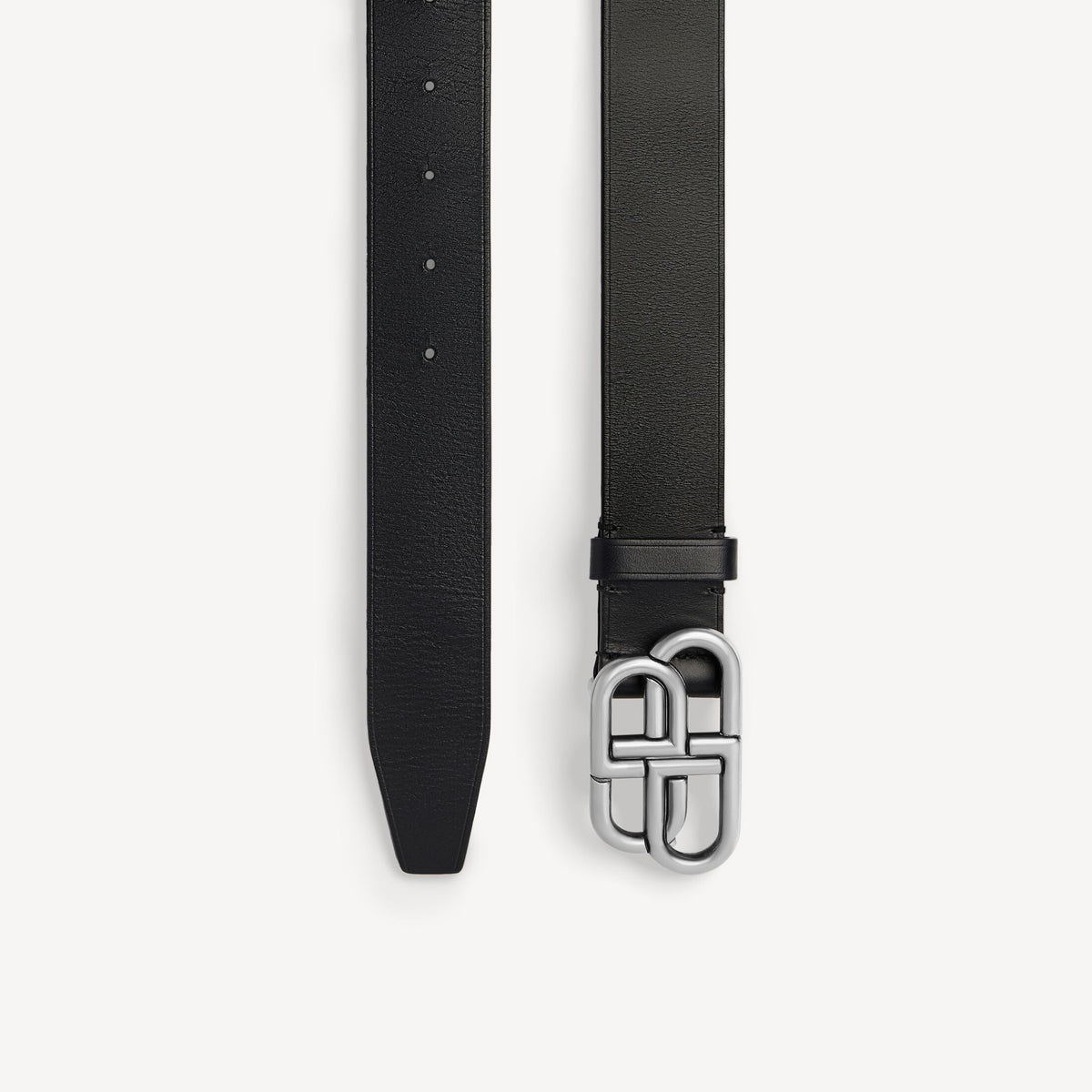 Bb Large Belt in Black BB Large Belt in black calfskin, aged-silver hardware RUNWAY DELUXE
