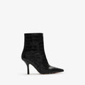 Crocodile-effect Leather Dame Ankle Boots