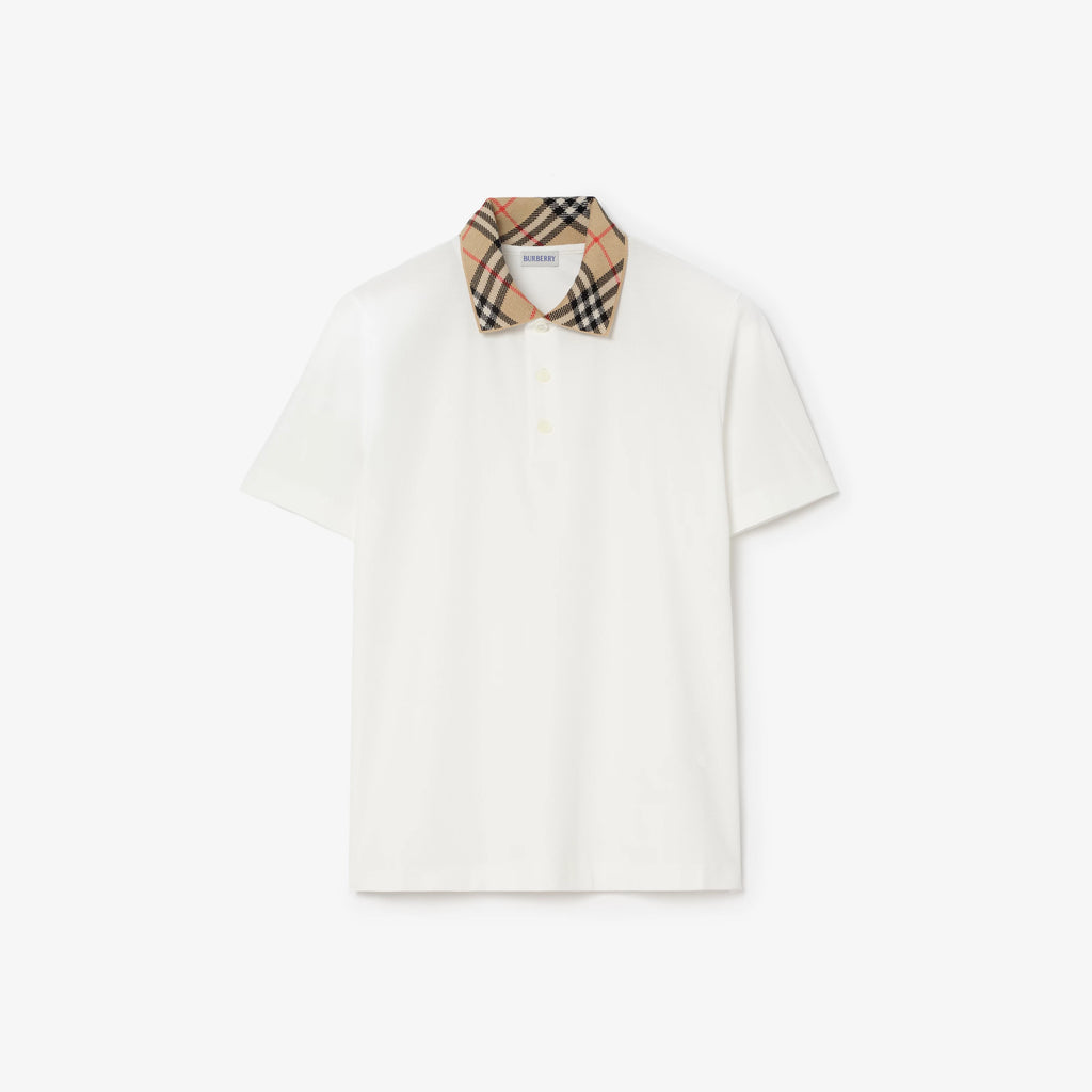 Check Collar Cotton Polo Shirt RUNWAY DELUXE