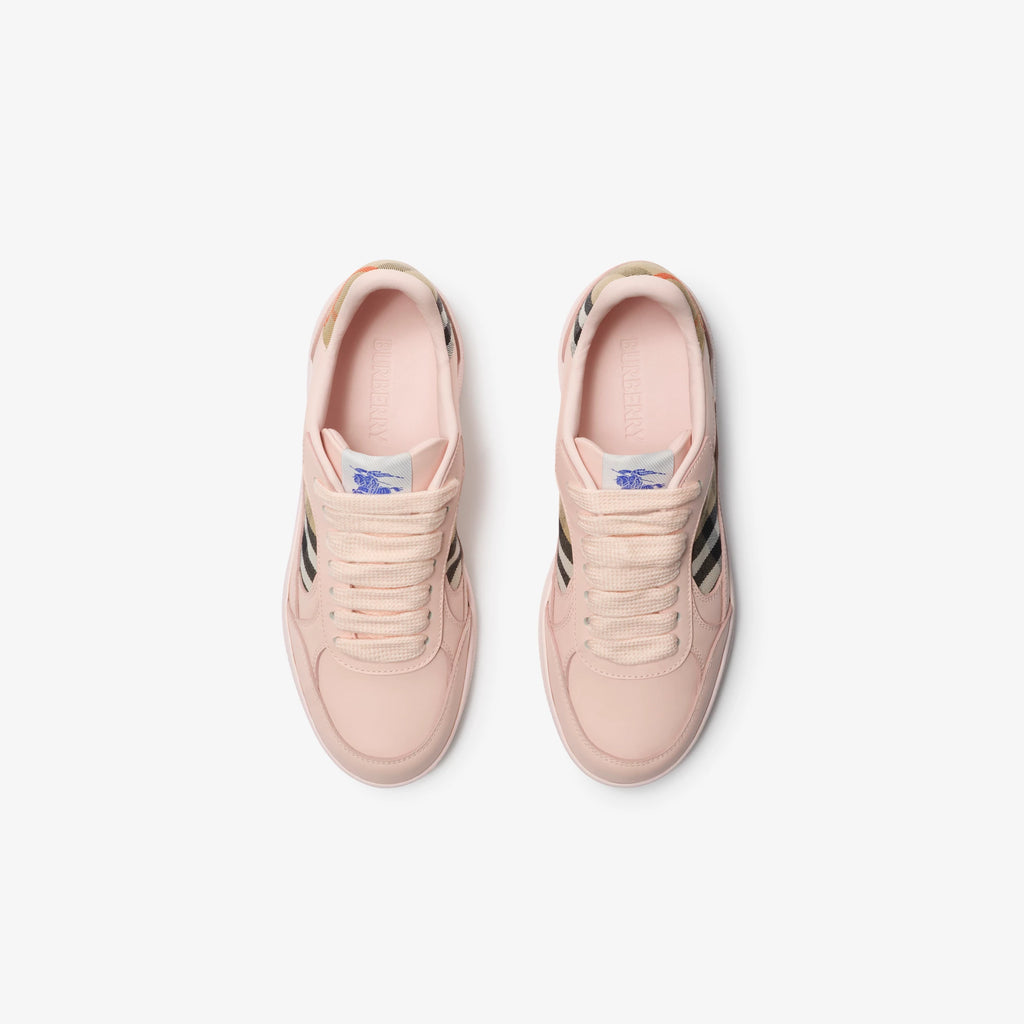 Leather and Check Terrace Sneakers